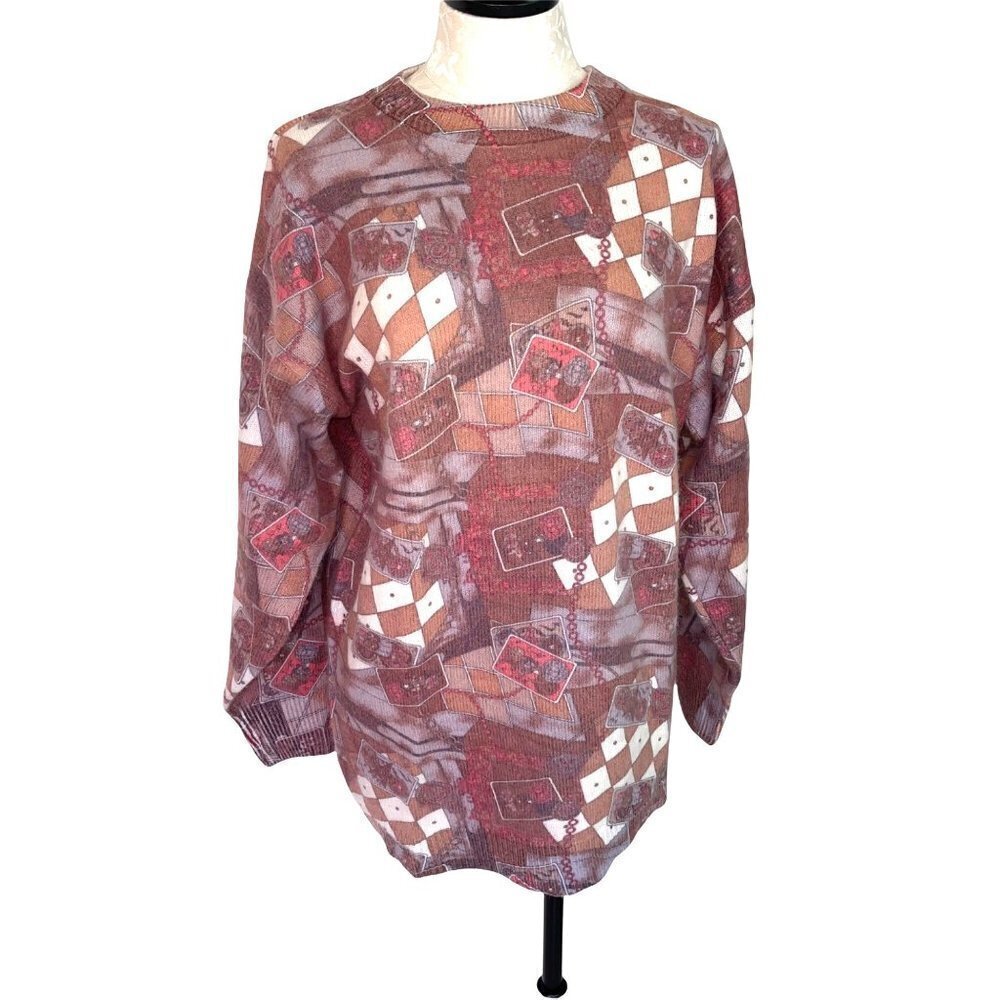 Minali Angora Blend Tunic Sweater Womens Size Large L Vintage Pink Made In Korea